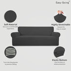 Easy-Going Stretch Sofa Cover Washable Dark Gray