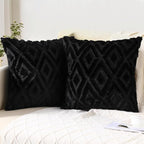 Faux Fur Throw Pillow Covers 18x18 Set of 2
