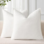 Linen Throw Pillow Covers 24x24 Set of 2