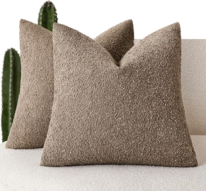 Decorative Boucle Throw Pillow Covers 24x24 Inch