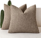 Decorative Boucle Throw Pillow Covers 24x24 Inch