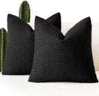 Decorative Boucle Throw Pillow Covers 24x24 Inch