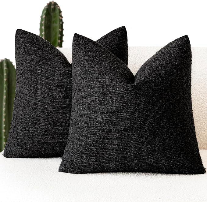 Decorative Boucle Throw Pillow Covers 24x24 Inch