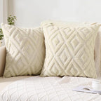 Faux Fur Throw Pillow Covers 18x18 Set of 2