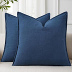 Linen Throw Pillow Covers 24x24 Set of 2