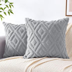Faux Fur Throw Pillow Covers 18x18 Set of 2